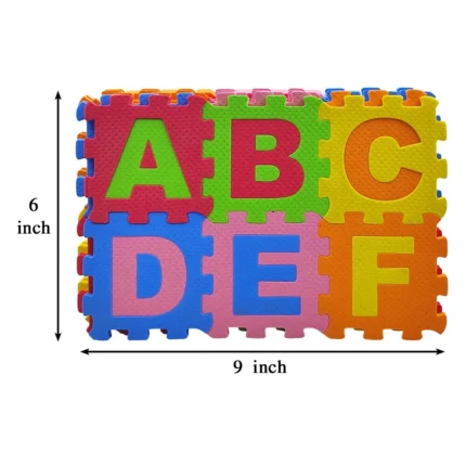 Mini Puzzle EVA Foam Mat – 36 Pcs Interlocking Alphabet & Number Tiles for Kids, 3x3 Inch Educational Play Mat Activity Toys