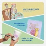 Pidilite Fevicryl Acrylic Colours Pastel Kit – 10 Shades x 15ml | Rich Pigment DIY Paint Set for Canvas, Wood, Leather, Metal & More | Multi-Surface, Non-Cracking, Multicolour Paints Painting Materials