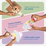 Pidilite Fevicryl Acrylic Colours Pastel Kit – 10 Shades x 15ml | Rich Pigment DIY Paint Set for Canvas, Wood, Leather, Metal & More | Multi-Surface, Non-Cracking, Multicolour Paints Painting Materials