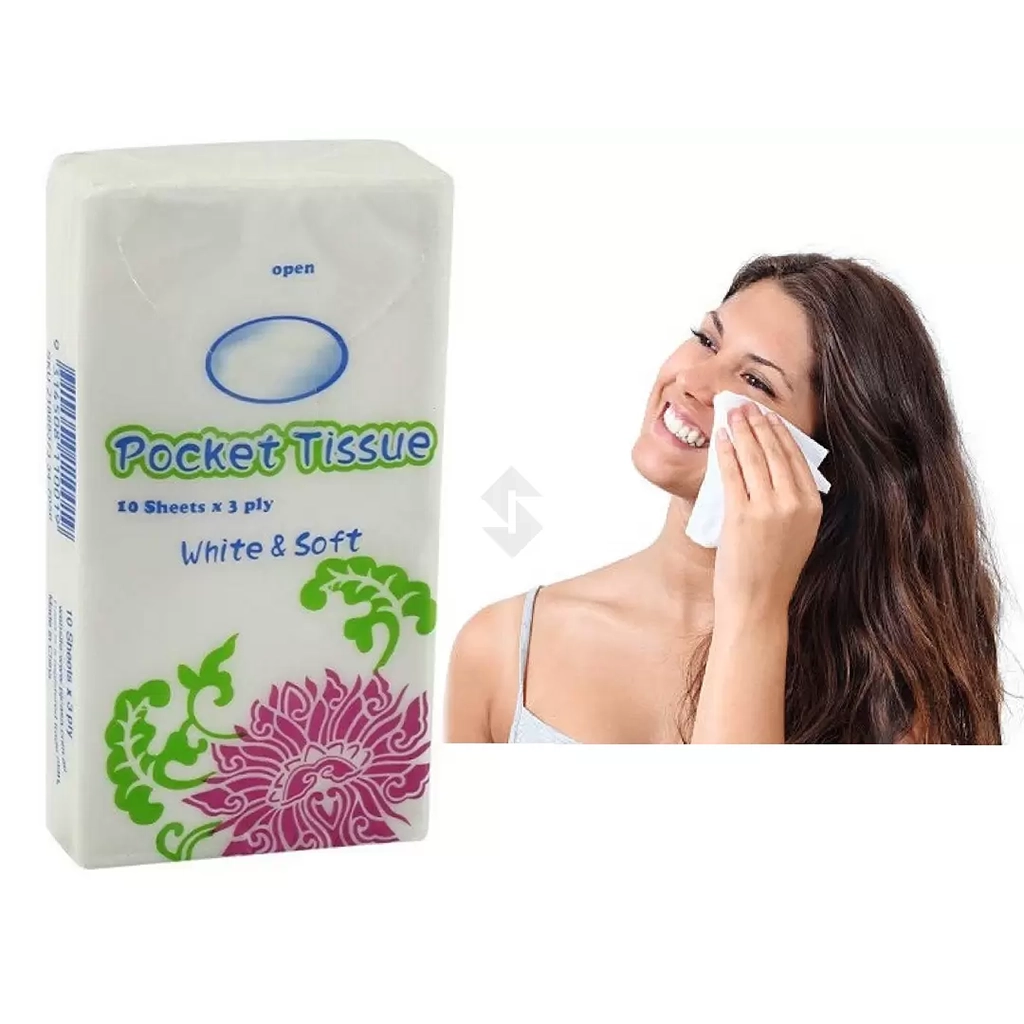 Pocket Tissue Paper Hanky_1 Pocket Tissue Paper Hanky – White, Soft & Disposable Facial Tissue for Travel, Men & Women | Skin-Friendly & Compact Health & Personal Care
