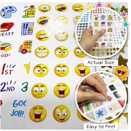 Self-Adhesive Sticker Sheet for Art & Craft – Decorative Stickers for Kids Activities, DIY Projects, Scrapbooking and Decoration Art and Craft