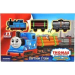 Thomas Cartoon Train Toy Set – 11 Pieces Railway Track Playset for Kids | Battery Operated Engine with Track | Educational & Fun Train Toy for Boys & Girls Action & RC Toys
