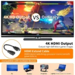 4K Ultra HD TV Video Game Console Stick with Dual 2.4G Wireless Controllers | 10,000+ Built-in Classic Retro Games | 64GB Mini HDMI Gaming Console – GB, GBA, GBC, SFC, FC, MD Emulators - Image 2