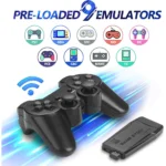 4K Ultra HD TV Video Game Console Stick with Dual 2.4G Wireless Controllers | 10,000+ Built-in Classic Retro Games | 64GB Mini HDMI Gaming Console – GB, GBA, GBC, SFC, FC, MD Emulators Action & RC Toys