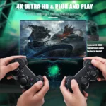 4K Ultra HD TV Video Game Console Stick with Dual 2.4G Wireless Controllers | 10,000+ Built-in Classic Retro Games | 64GB Mini HDMI Gaming Console – GB, GBA, GBC, SFC, FC, MD Emulators Action & RC Toys