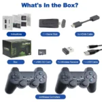 4K Ultra HD TV Video Game Console Stick with Dual 2.4G Wireless Controllers | 10,000+ Built-in Classic Retro Games | 64GB Mini HDMI Gaming Console – GB, GBA, GBC, SFC, FC, MD Emulators Action & RC Toys