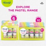 Pidilite Fevicryl Acrylic Colours Pastel Kit – 10 Shades x 15ml | Rich Pigment DIY Paint Set for Canvas, Wood, Leather, Metal & More | Multi-Surface, Non-Cracking, Multicolour Paints Painting Materials