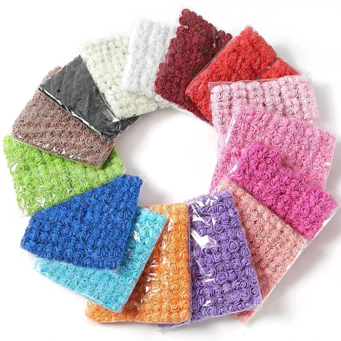 Artificial Mini Foam Rose Flower Heads – Multicolour DIY Craft Flowers for Decoration, Bouquets, Scrapbooking & Events - Image 5