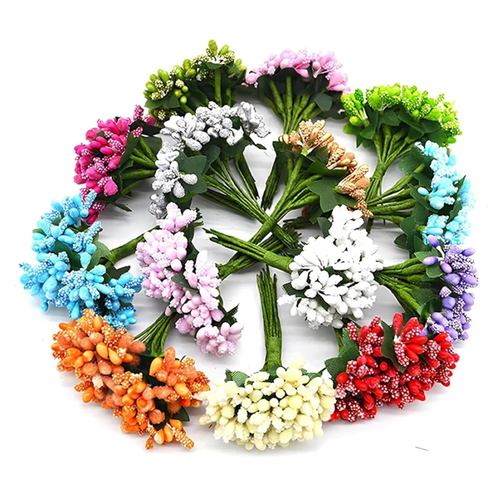 Artificial Pollen Flowers – Multicolour Decorative Stamens for DIY Craft, Bouquets and Floral Arrangements - Image 2