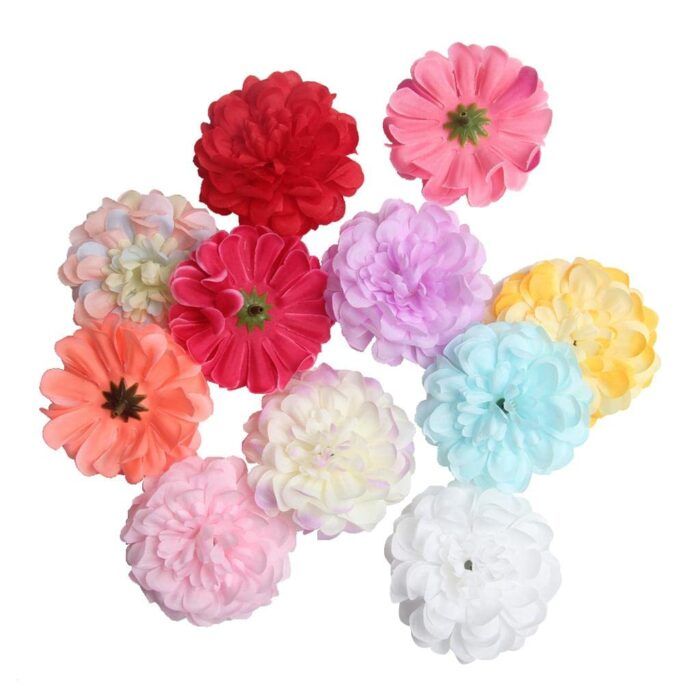 Artificial Silk Chrysanthemum Flower Head – Realistic Floral Decoration for DIY Crafts, Bouquets and Home Decor - Image 1