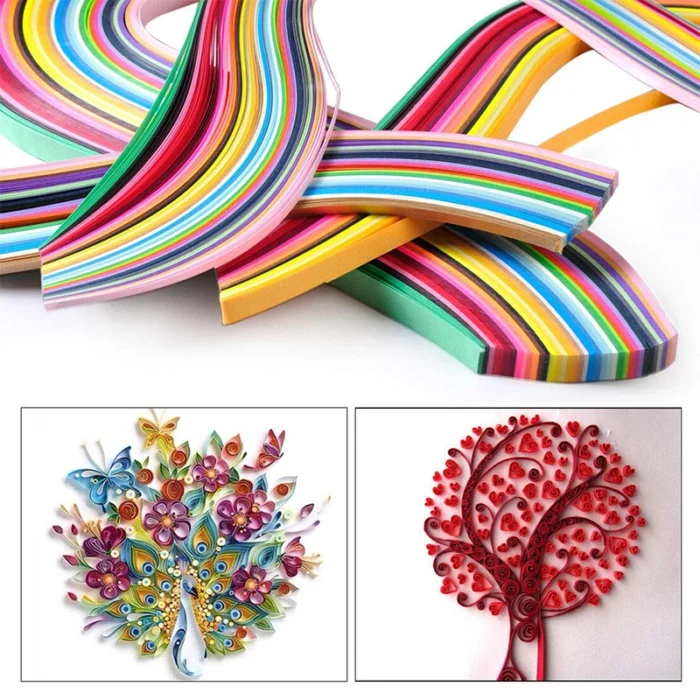 Quilling Paper Strips – 3mm/ 5mm/ 7mm/ 10mm/ 15mm Width Multicolour Craft Paper for DIY Art & Craft Projects (Pack of 100 pcs Strip) - Image 5