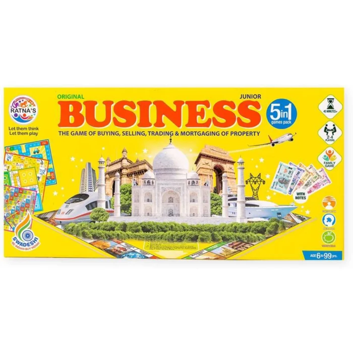 Ratnas 5 in 1 Original Business Junior Board Game with Notes – Party & Fun Game Set for Kids and Family (Model 1233) - Image 4