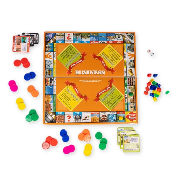 Ratnas Little 5 in 1 Classic Strategy Board Game with Coins – Business, Ludo & More for Kids and Family Fun - Image 2