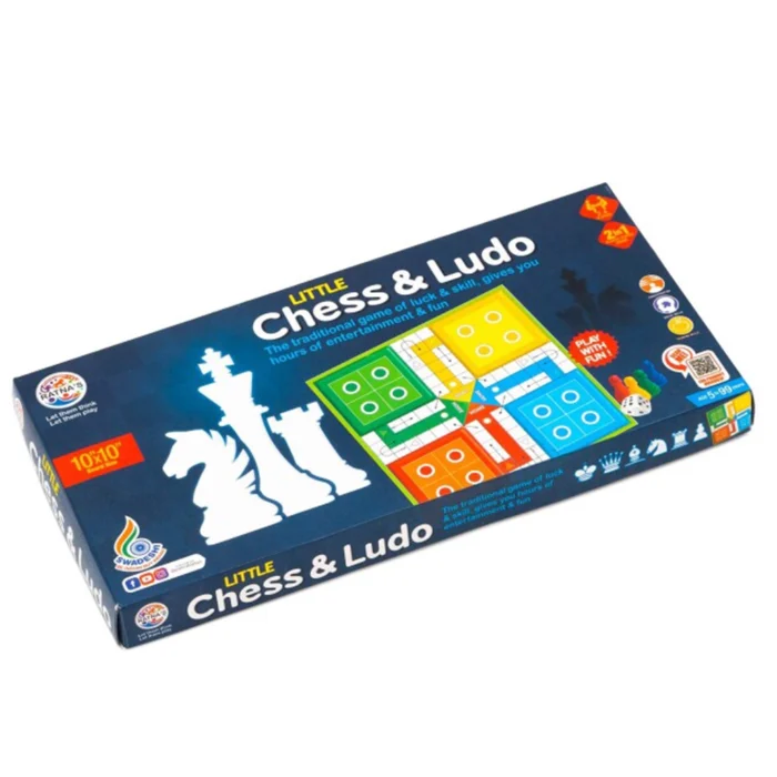 Ratnas Little 2 in 1 Classic Strategy Game – Chess and Ludo for Kids and Family Fun - Image 1