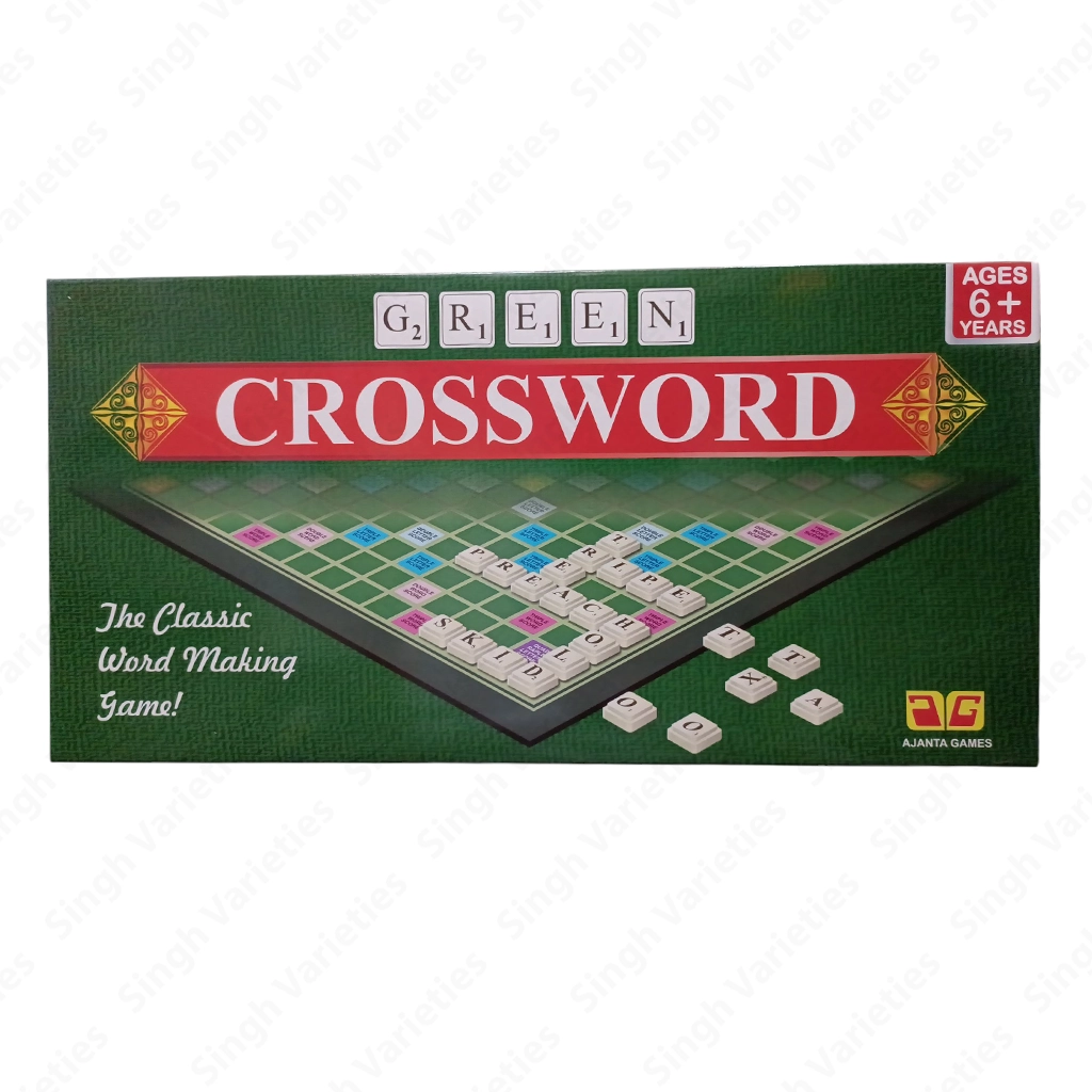 Ajanta Green Crossword Game – Educational Word-Building Board Game for Kids & Families Board & Card Games