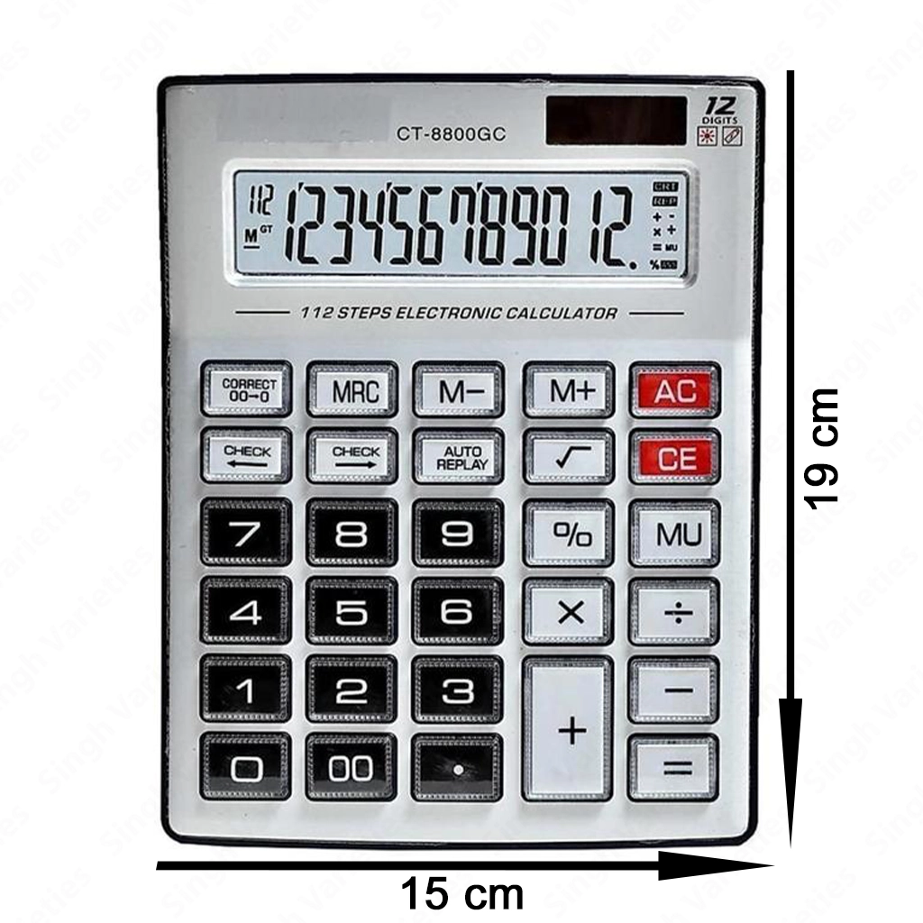 Calculator - CT-8800GC 12 Digit Big for Office & Study Purpose (Pack of 1) Stationery