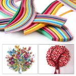 Quilling Paper Strips – 3mm/ 5mm/ 7mm/ 10mm/ 15mm Width Multicolour Craft Paper for DIY Art & Craft Projects (Pack of 100 pcs Strip) Art and Craft