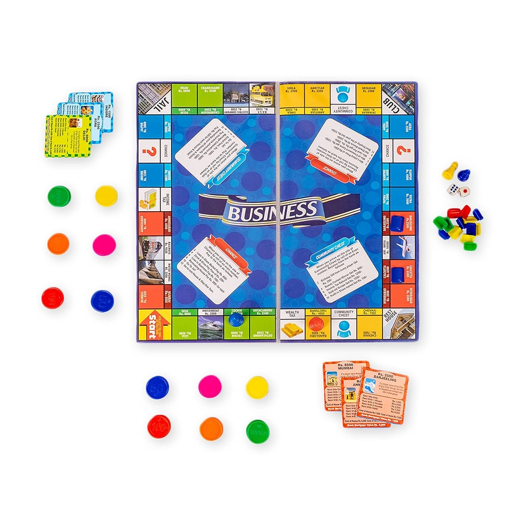 Ratnas 5 in 1 Original Business Junior Board Game with Plastic Coins – Fun Learning Game Set for Kids, Party & Family Play (Model 1231) Board & Card Games