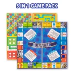 Ratnas 5 in 1 Original Business Junior Board Game with Plastic Coins – Fun Learning Game Set for Kids, Party & Family Play (Model 1231) Board & Card Games