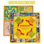 Ratnas 5 in 1 Original Business Junior Board Game with Plastic Coins – Fun Learning Game Set for Kids, Party & Family Play (Model 1231) Board & Card Games