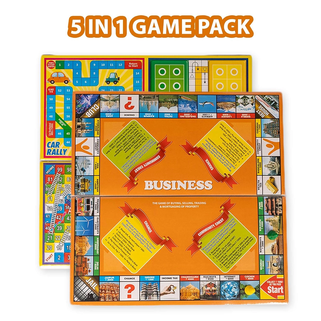 Ratnas Business Game Senior Coin_5 Ratnas 5 in 1 Original Business Senior Board Game with Plastic Coins – Classic Strategy & Fun Party Game for Kids and Family (1232) - Image 5