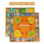 Ratnas 5 in 1 Original Business Senior Board Game with Plastic Coins – Classic Strategy & Fun Party Game for Kids and Family (1232) Board & Card Games