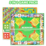 Ratnas 5 in 1 Original Business Junior Board Game with Plastic Coins – Fun Learning Game Set for Kids, Party & Family Play (Model 1231) Board & Card Games