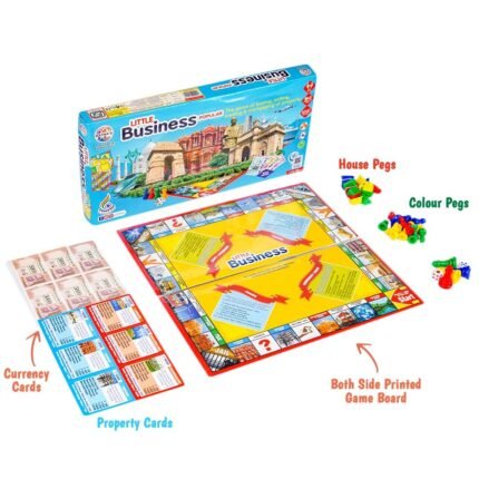 Ratnas Little 5 in 1 Classic Strategy Board Game with Notes – Business & Family Fun Game Set for Kids Board & Card Games
