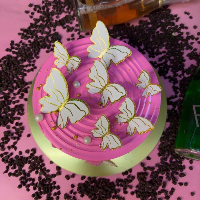 Delicious Fresh Cream Cake – Butterfly Theme Cake - Image 1