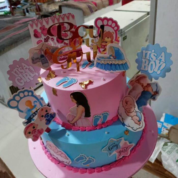Delicious Fresh Cream Cake – Baby Shower Cake - Image 1