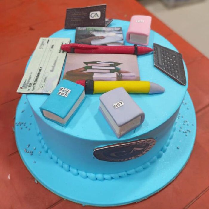 Delicious Fresh Cream Cake – Chartered Accountant Theme Cake - Image 1