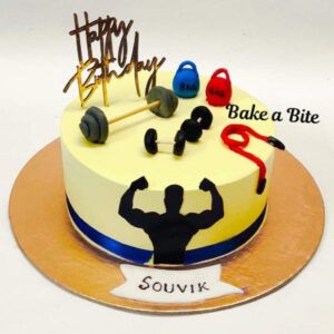 Delicious Fresh Cream Cake – Gym Theme Cake