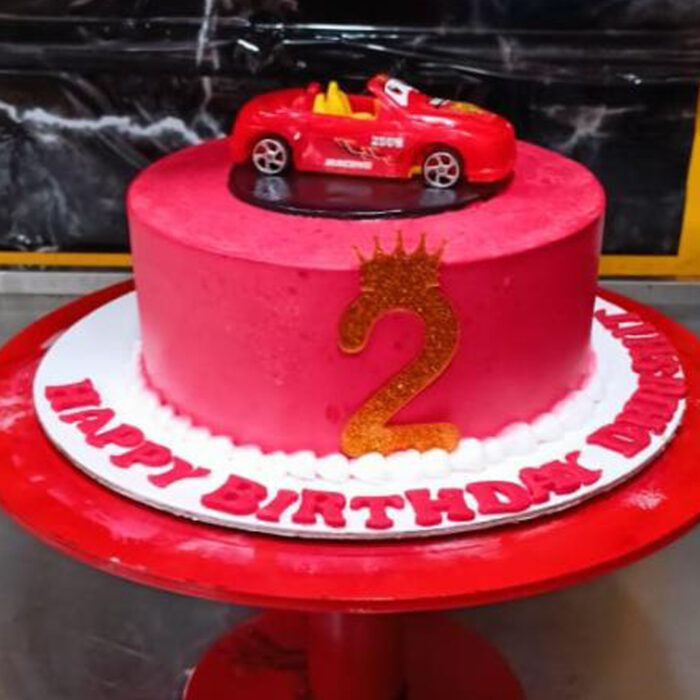 Delicious Fresh Cream Cake – Car Birthday Cake - Image 1