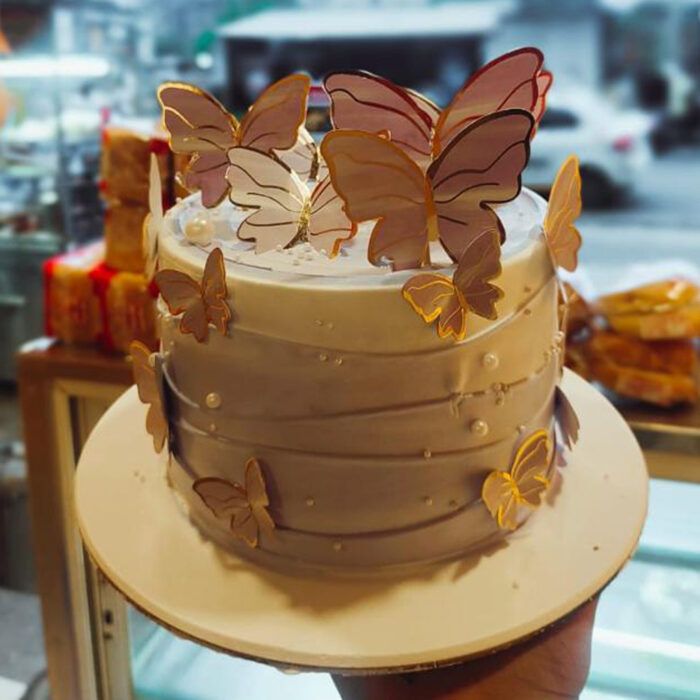 Delicious Fresh Cream Cake – White Butterfly Theme Cake - Image 2
