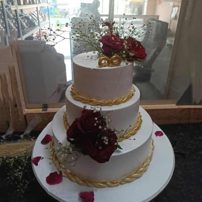 Delicious Fresh Cream Cake – Ring Ceremony Round 3 Tier - Image 1