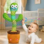 Dancing Cactus Talking Toy – Singing, Wriggling, Repeats What You Say – Interactive Educational Toy for Babies & Kids (Green)