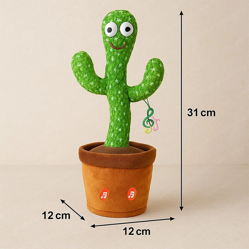 Dancing Cactus Talking Toy – Singing, Wriggling, Repeats What You Say – Interactive Educational Toy for Babies & Kids (Green) Activity Toys
