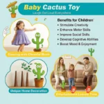 Dancing Cactus Talking Toy – Singing, Wriggling, Repeats What You Say – Interactive Educational Toy for Babies & Kids (Green) Activity Toys