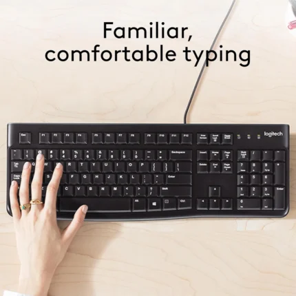 Logitech K120 Wired Keyboard – Comfortable, Durable, Spill-Resistant Design for Home, Office & Laptop Use Computers Accessories