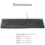 Logitech K120 Wired Keyboard – Comfortable, Durable, Spill-Resistant Design for Home, Office & Laptop Use Computers Accessories