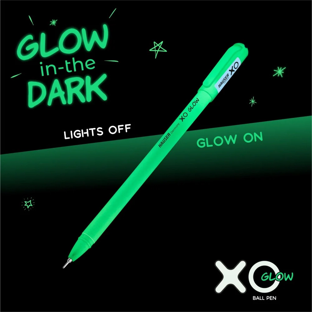 Hauser XO Glow Ball Pen-2 Hauser XO Glow Ball Pen – Smooth Writing, Bright Ink, Comfortable Grip, Stylish Glow Body (Pack of 1) - Image 2