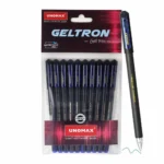 Unomax Geltron Gel Pen – Smooth Writing, Fast Dry Ink, Comfortable Grip for School & Office Use Gel Pen (Roller)