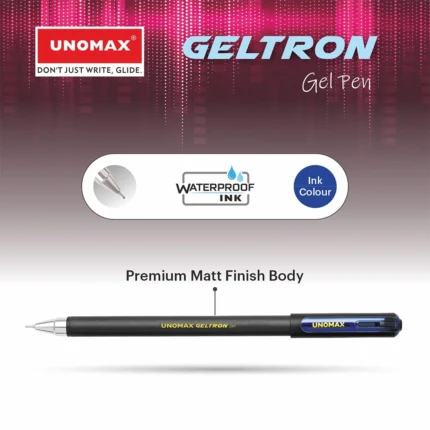 Unomax Geltron Gel Pen – Smooth Writing, Fast Dry Ink, Comfortable Grip for School & Office Use Gel Pen (Roller)