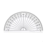 180 Degree Half Round Protractor, Clear White