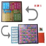 2-in-1 Wooden Ludo & Lotto Board, 30x30cm - Image 2