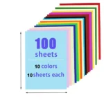 A4 Color Paper Sheet, Mix Multicolor, 100 Pcs