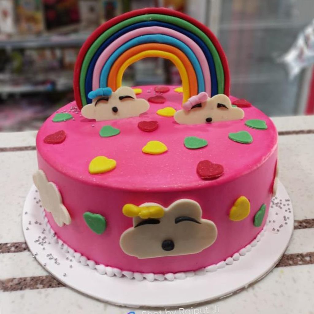 cake-41.jpg Fresh Cream Cake, Rainbow Cake - Image 1