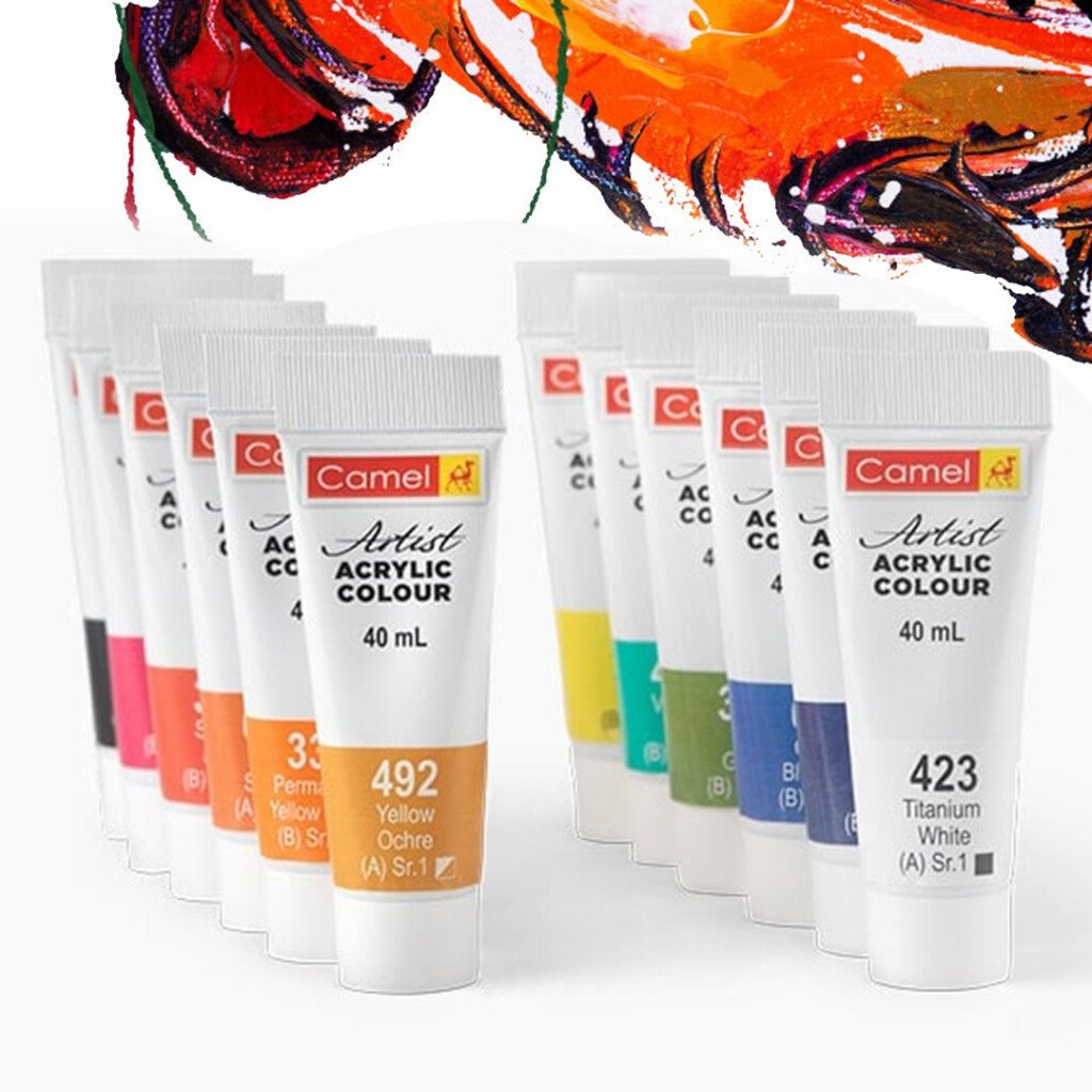 camel-artist-acrylic-colour-paint-tubes-40ml-1-scaled-1.jpg Camel Artist Acrylic Colour Paint Tubes 40ml - Image 1
