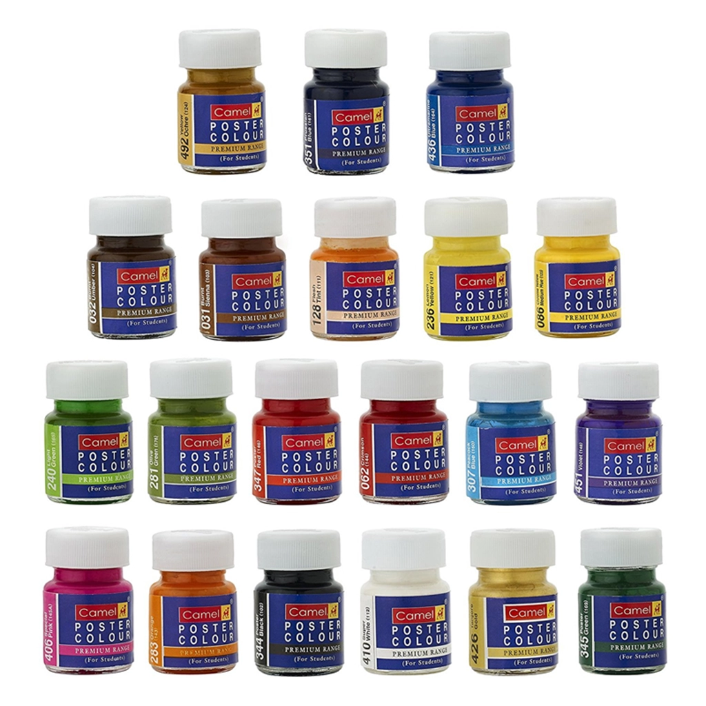 camlin-kokuyo-camel-poster-colours-15ml-1.webp Camlin Camel Poster Colours 15ml - Image 1