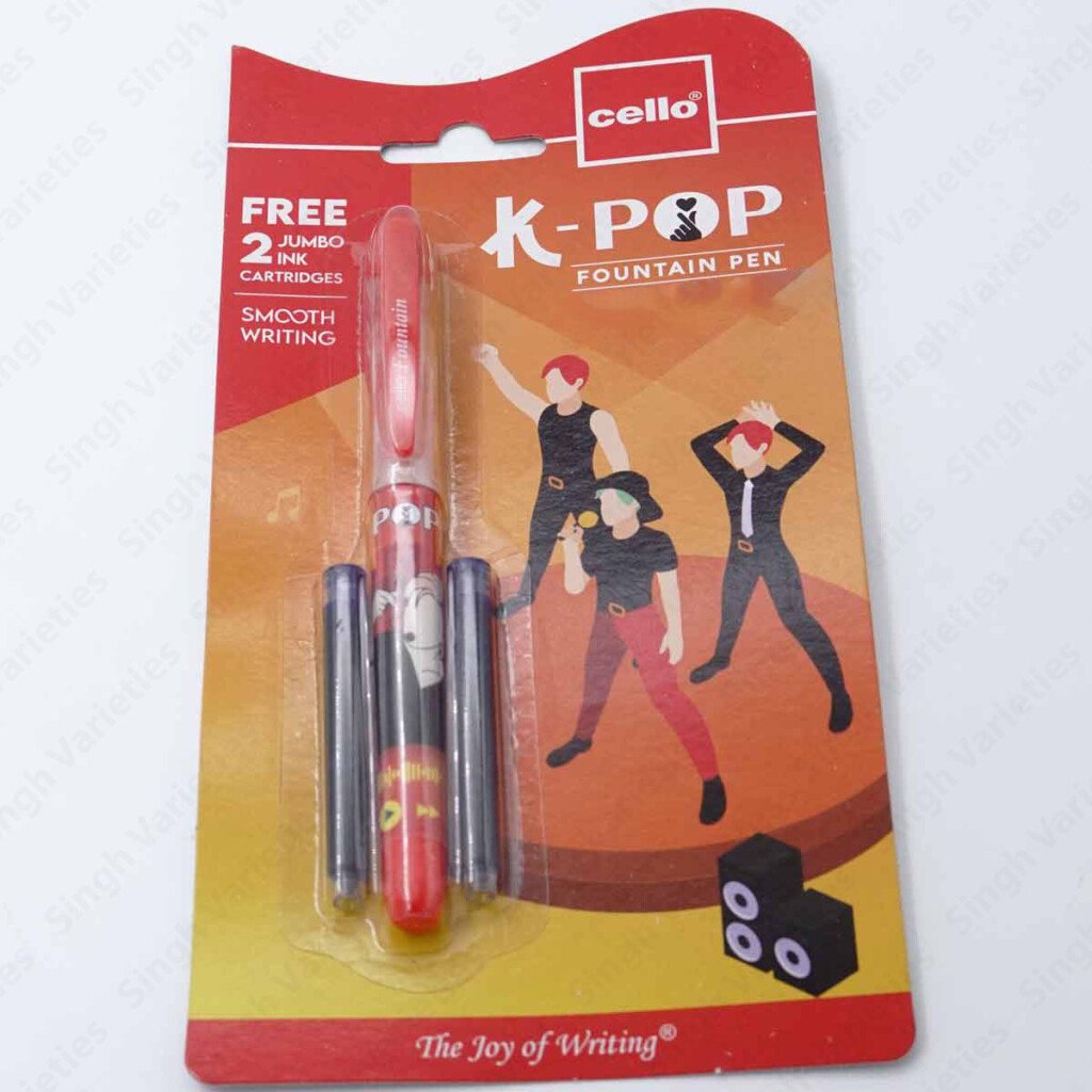 cello-fountain-pen-k-pop-orange-scaled-1.jpg Cello Fountain Pen, K-pop - Image 1